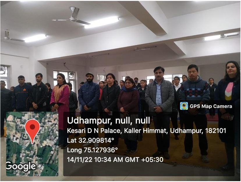 Four-day long self-defense training program was held for students of Government College for Women Udhampur wef 14-11-22 to 17-11-22